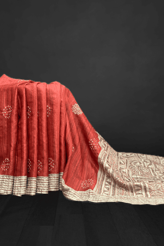 Saanvi - The Dupion Tussar Saree with Buttas on Body 18116