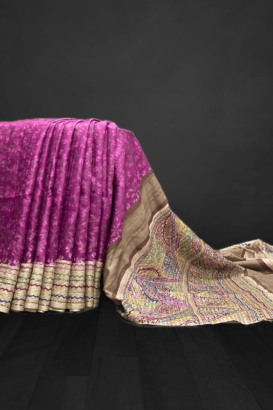 Saanvi - The Dupion Tussar Saree in a Printed Body 18085