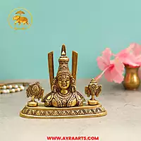 Brass Shank Chakra Namah Tirupati Balaji Home Decor Gifting - 5.5 Inch Height