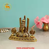 Brass Shank Chakra Namah Tirupati Balaji Home Decor Gifting - 5.5 Inch Height