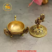 Brass Chidiya Peacock Dhoop dani - 5.5 Inch Height