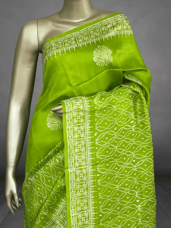 Anushka – Pure Tussar Saree (Block Print Design) 15233