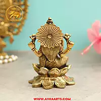 Brass Lakshmi Sitting On Lotus - 5.5 Inch Height