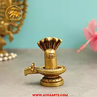 Brass Shiva Lingam With Snake - 3.8 Inch Height