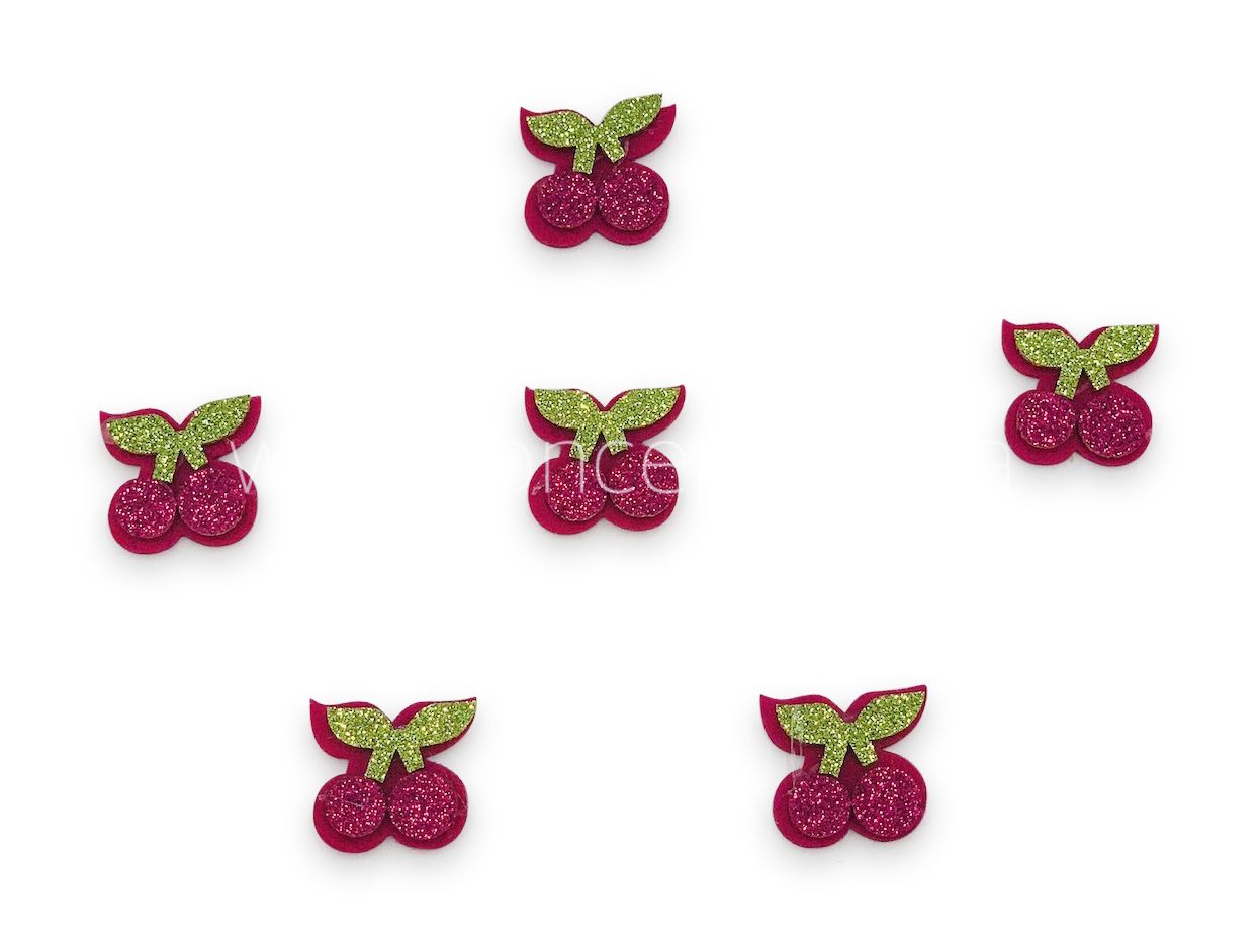 Cherries With Leaves - Red