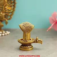 Brass Shiva Lingam With Snake - 3.8 Inch Height