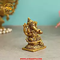 Brass Ganesha Idol - 3.5 Inch Height