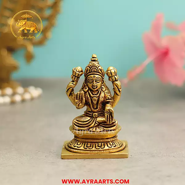 Brass Lakshmi Devi Idol - 3.5 Inch Height