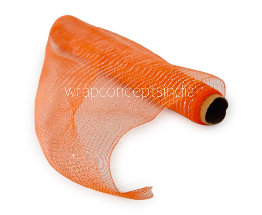 Net With Thin Silver Stripes - Orange