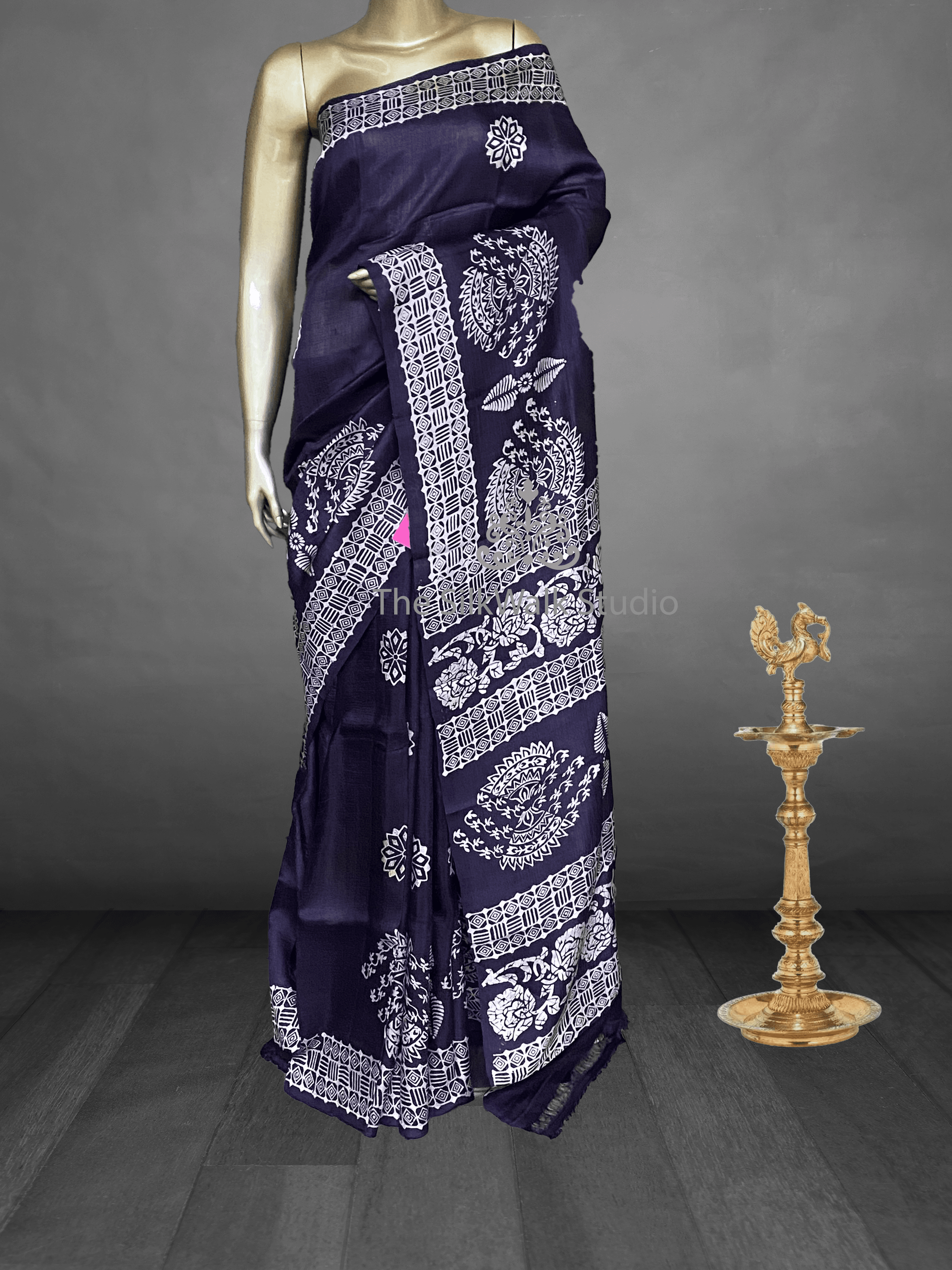 Anushka – Pure Tussar Saree (Block Print Design) 15231