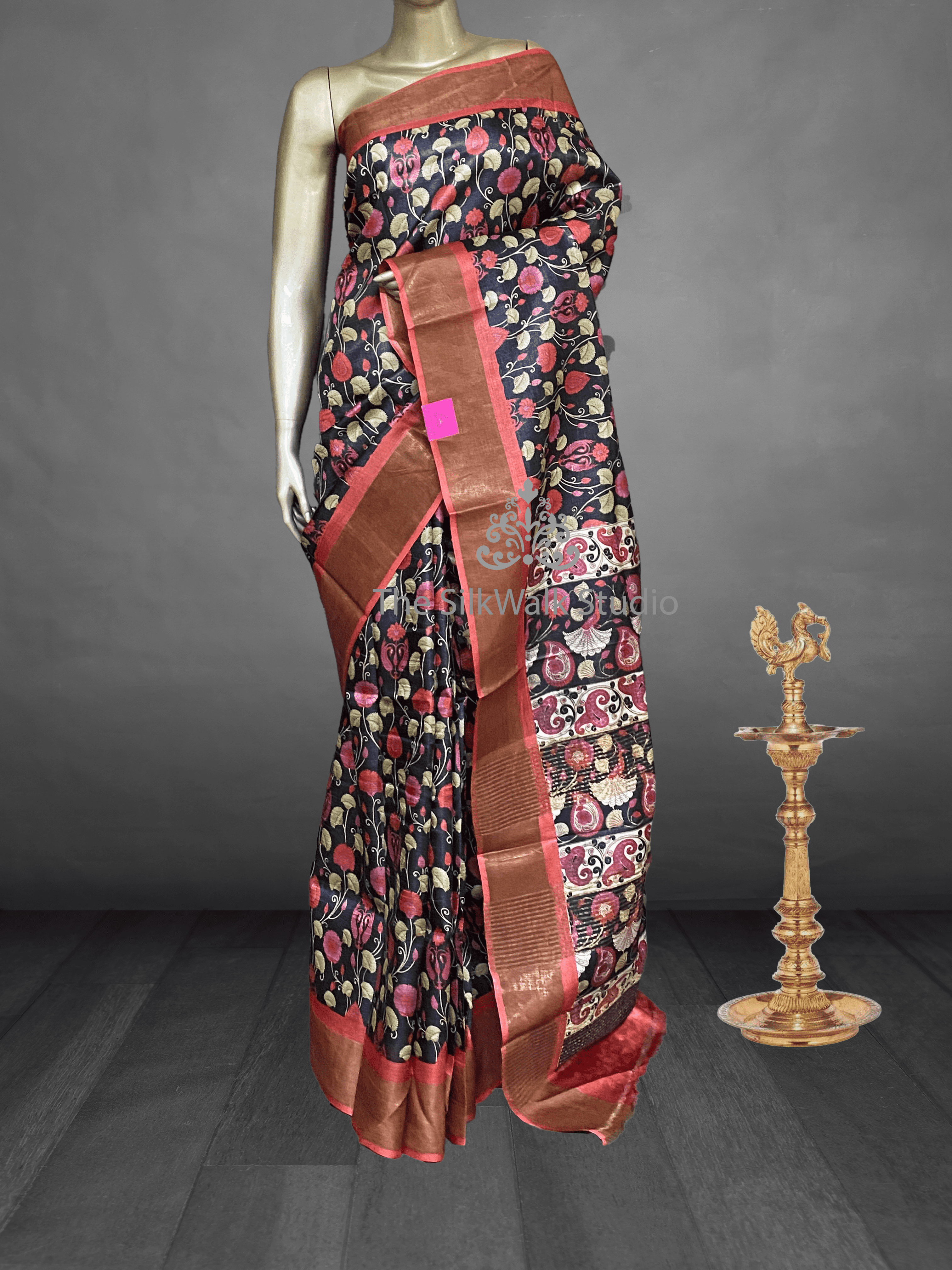 Anushka – Pure Tussar Saree (Kalamkari Style Design) 15211