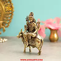 Premium Brass Shiva Sitting On Nandi - 6 Inch Height