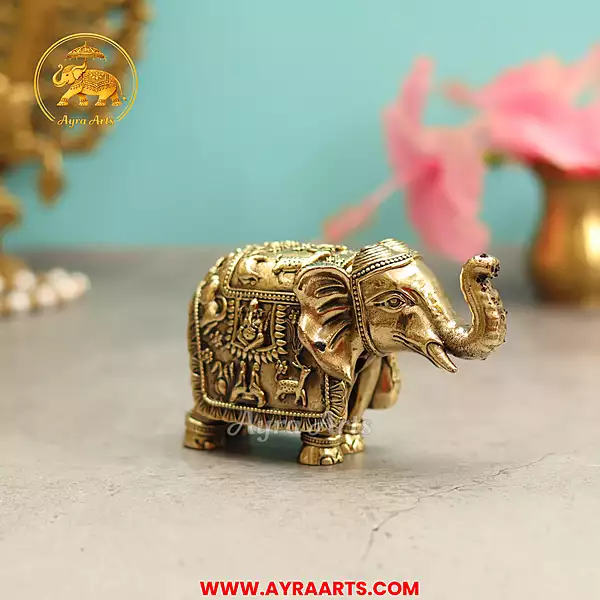 Premium Brass Elephant - 2.8 Inch Height