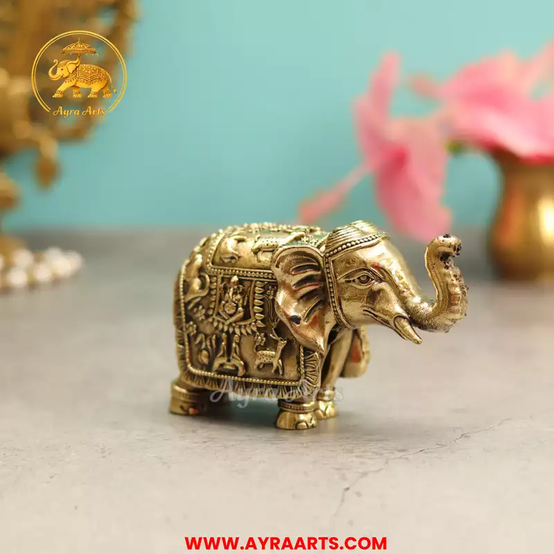 Premium Brass Elephant - 2.8 Inch Height