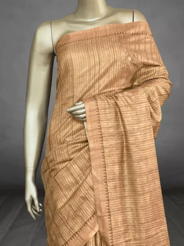 Saanvi - The Dupion Tussar Saree with Temple Border 18096