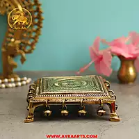 Brass Chowki With Ghungroo - 7 Inch Length