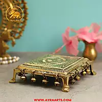 Brass Chowki With Ghungroo - 7 Inch Length