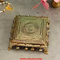 Brass Chowki With Ghungroo - 7 Inch Length