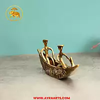 Brass Dockra Art Sealing Boat For Gift And Home Decor - 12.5 Inch Length