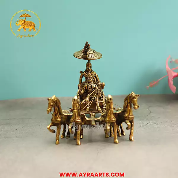 Brass Arjun Rath - 7 Inch Height