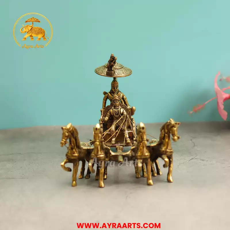 Brass Arjun Rath - 7 Inch Height
