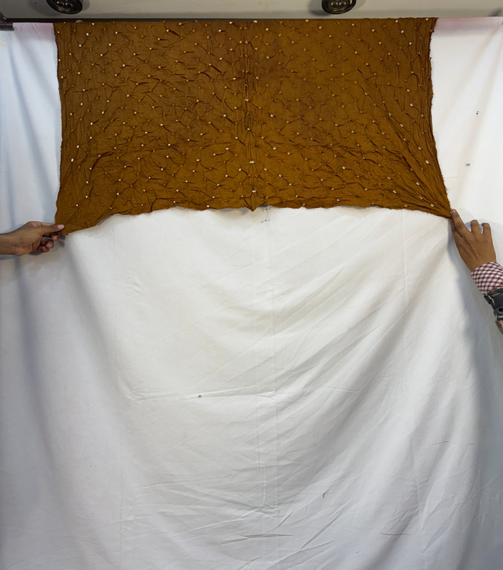 Kala Sanskruti All Over Rust Color Cotton Bandhani Saree 6.5M with Blouse Piece Elegant Traditional Wear Saree for Women