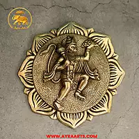 Brass Hanuman Wall Hanging - 7.5 Inch Height