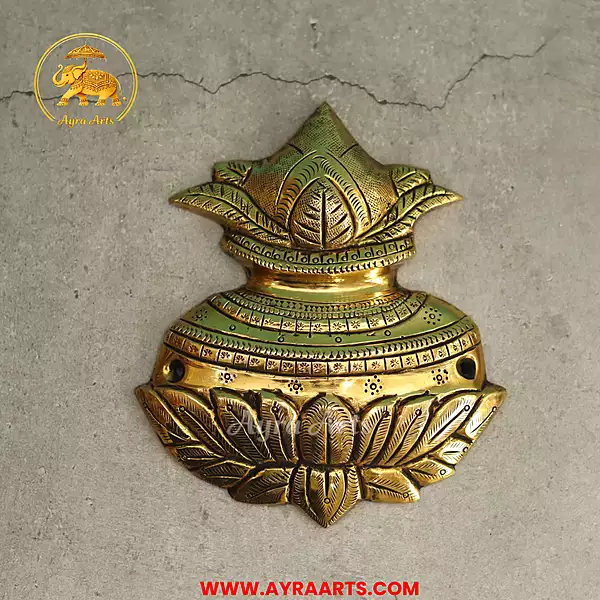 Brass Kalash Wall Mount Home Pooja Room Decor - 5.5 Inch Height