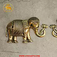 Brass Elephant Wall Mount Set - 3 Inch Height