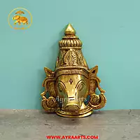 Brass Varaha Swami Varahi Amman Face For Wall Hanging - 6.5 Inch Height