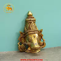 Brass Varaha Swami Varahi Amman Face For Wall Hanging - 6.5 Inch Height