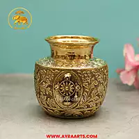 Brass Shank Chakra Namah Kalash Lota - 5 Inch Height