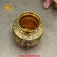 Brass Shank Chakra Namah Kalash Lota - 5 Inch Height