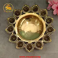 Brass Urli Diya Bowl - 13 Inch Length