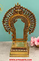 Brass Prabhavali Thiruvachi Mandap Makarathoranam with Stand - 12.5 Inch Height