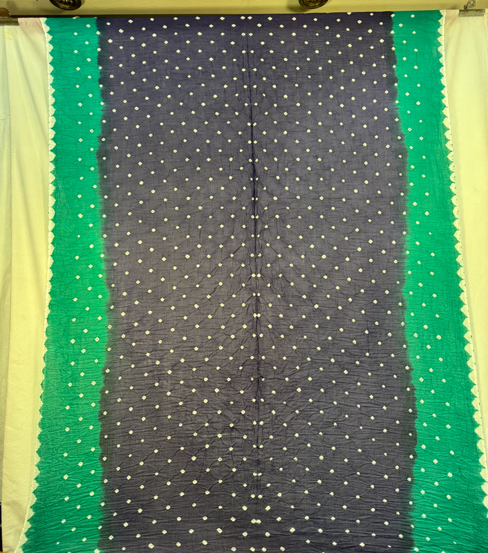 Kala Sanskruti Blue & Ram – Color Cotton Bandhani Saree – 6.5M with Blouse Piece – Elegant Traditional Wear Saree for Women