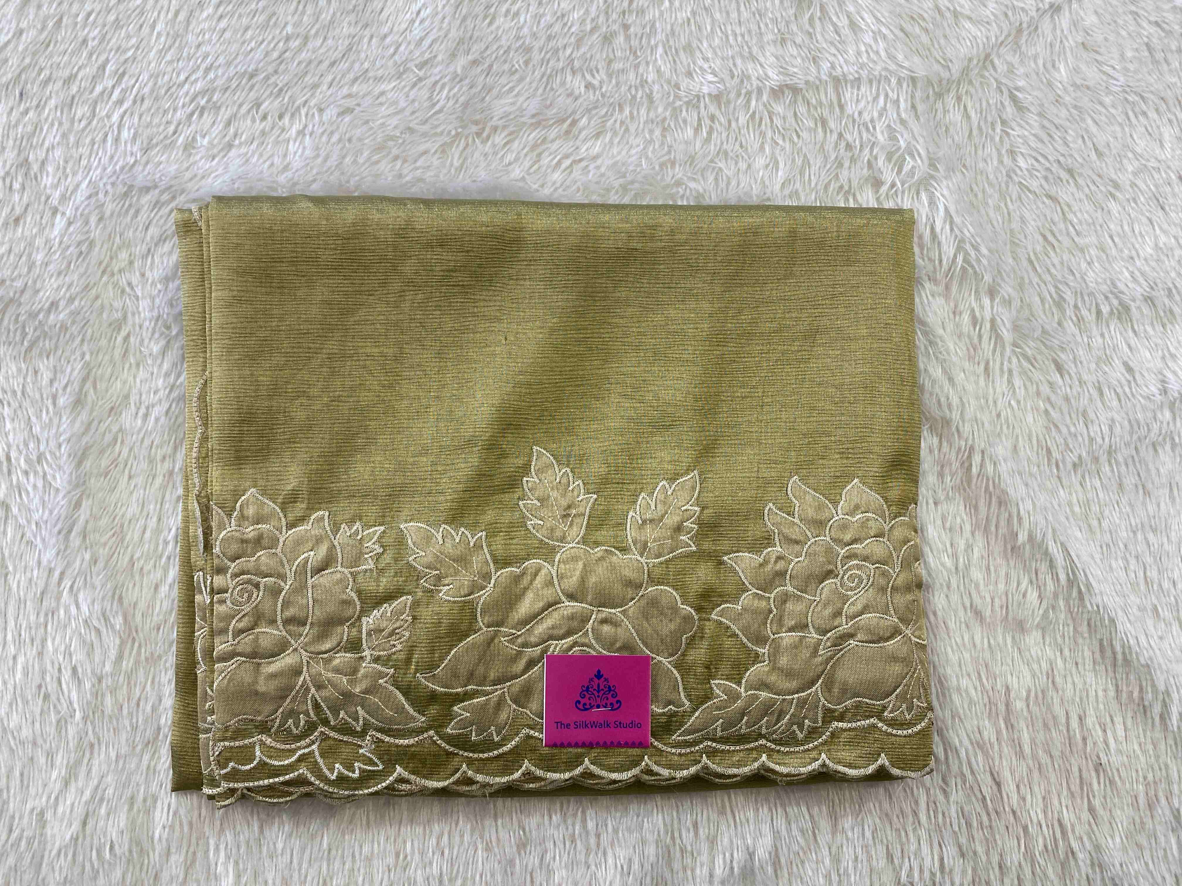 Rachel - The Crush Tissue Saree in Applique Border SWS8