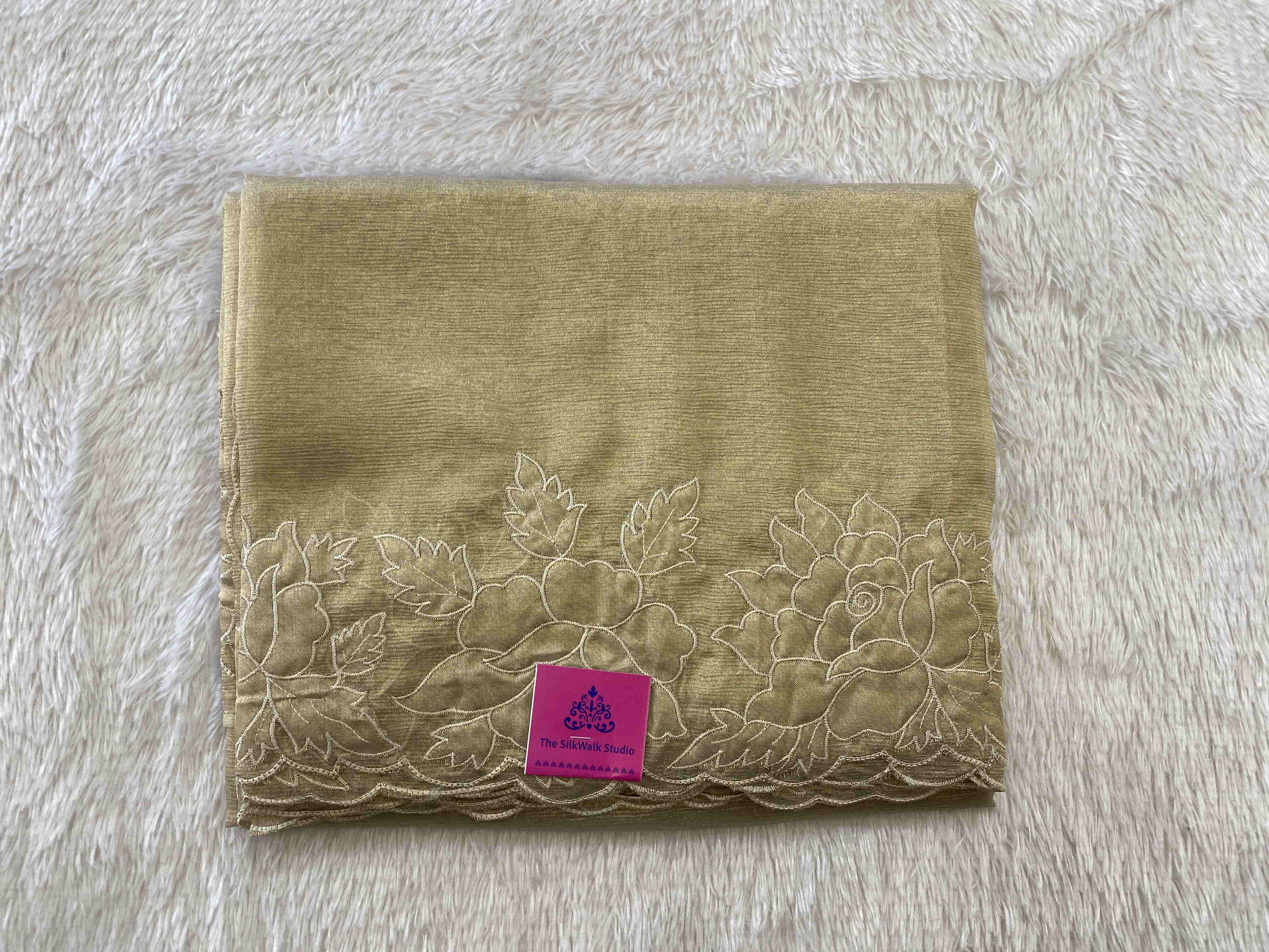 Rachel - The Crush Tissue Saree in Applique Border SWS8