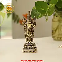 Premium Brass Lord Tirupati Balaji Venkateshwara Swamy Idol - 6 Inch Height