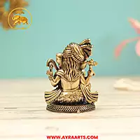 Premium Brass Ganesha Ganapati Vinayaka Gajanan Vighnaharta Pillaiyar Murti Pooja Idol - 3 Inch Height