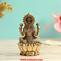 Premium Brass Lakshmi sitting on Lotus  - 4.2 Inch Height