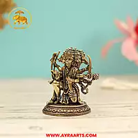 Premium Brass Panchmukhi Hanuman Anjaneya Bajrangbali Panchmukh Blessing Murti Idol - 2.8 Inch Height