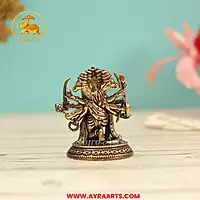Premium Brass Panchmukhi Hanuman Anjaneya Bajrangbali Panchmukh Blessing Murti Idol - 2.8 Inch Height