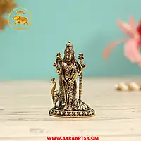Premium Brass Subramanya Murugan Kartikeya Skanda Vel Ayya Swamy Murti Pooja Idol - 3 Inch Height