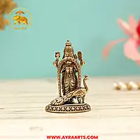 Premium Brass Subramanya Murugan Kartikeya Skanda Vel Ayya Swamy Murti Pooja Idol - 3 Inch Height
