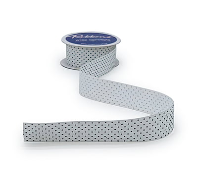 White with Black Polka Dots