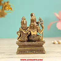Premium Brass Shiv Parivar Shiva Parvati Ganesha Kartikeya Murti Pooja Idol - 4 Inch Height