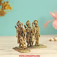 Premium Brass Ram Darbar Shri Ram Sita Lakshman Hanuman Ram Parivar Murti Pooja Idol - 3.1 Inch Height