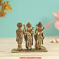 Premium Brass Ram Darbar Shri Ram Sita Lakshman Hanuman Ram Parivar Murti Pooja Idol - 3.1 Inch Height