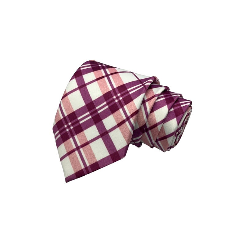 Pink & White Checks Necktie